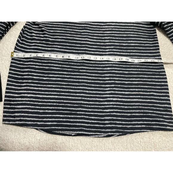 Bar by Melis Kozan Women's Size Medium Striped Side Zip Sweatshirt Black Gray - Picture 3 of 9
